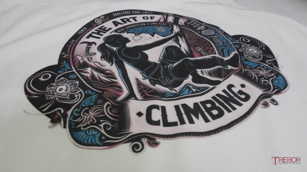 Sublimación textil sobre camiseta personalizada realizada por Trebor Marketing Promocional.