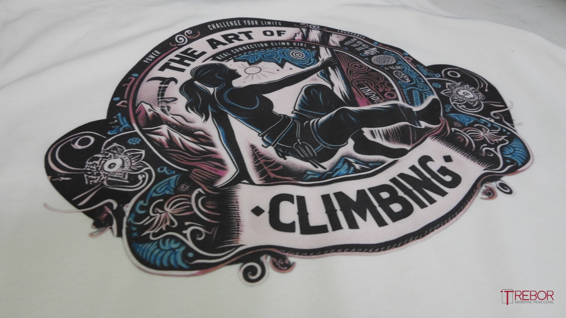 Sublimación textil sobre camiseta personalizada realizada por Trebor Marketing Promocional.